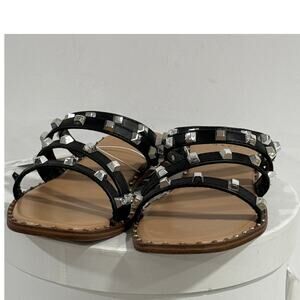 Studded Strappy Sandals Gladiator Flat Rocker Festival Punk Indie Sleaze Size 6W